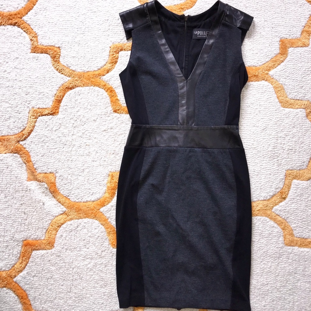 Black And Gray Curve Hugging Dress